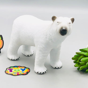 1Pc Premium White Polar Bear Animal Figure Toy